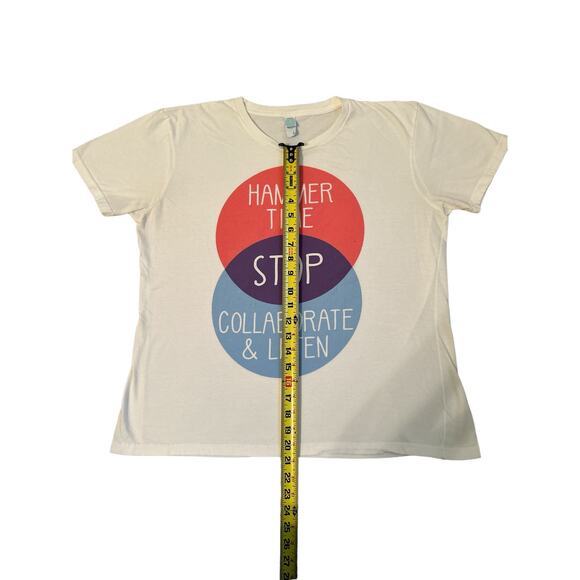 HAMMER TIME STOP COLLABORATE AND LISTEN Circle T Shirt Size L Large FUN - Picture 4 of 7
